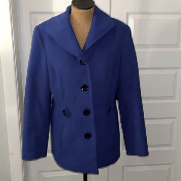 JM Collection royal blue coat size medium - Picture 2 of 6